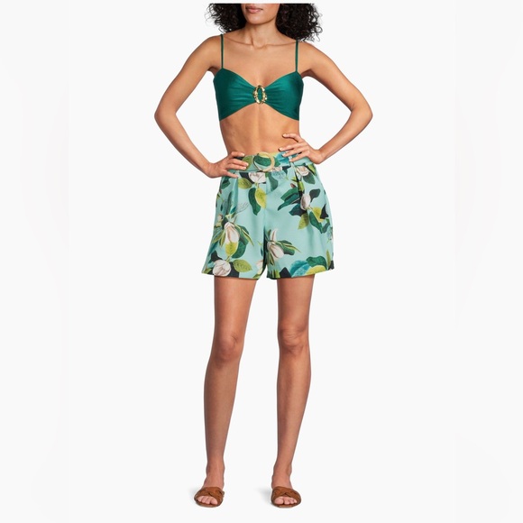 PatBo Magnolia Floral Belted Shorts